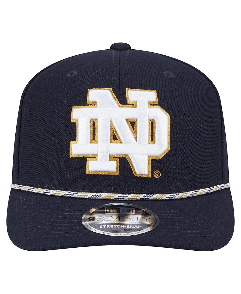 New Era Men's Navy Notre Dame Fighting Irish Game Day Multi-Rope 9SEVENTY Stretch-Snap Hat