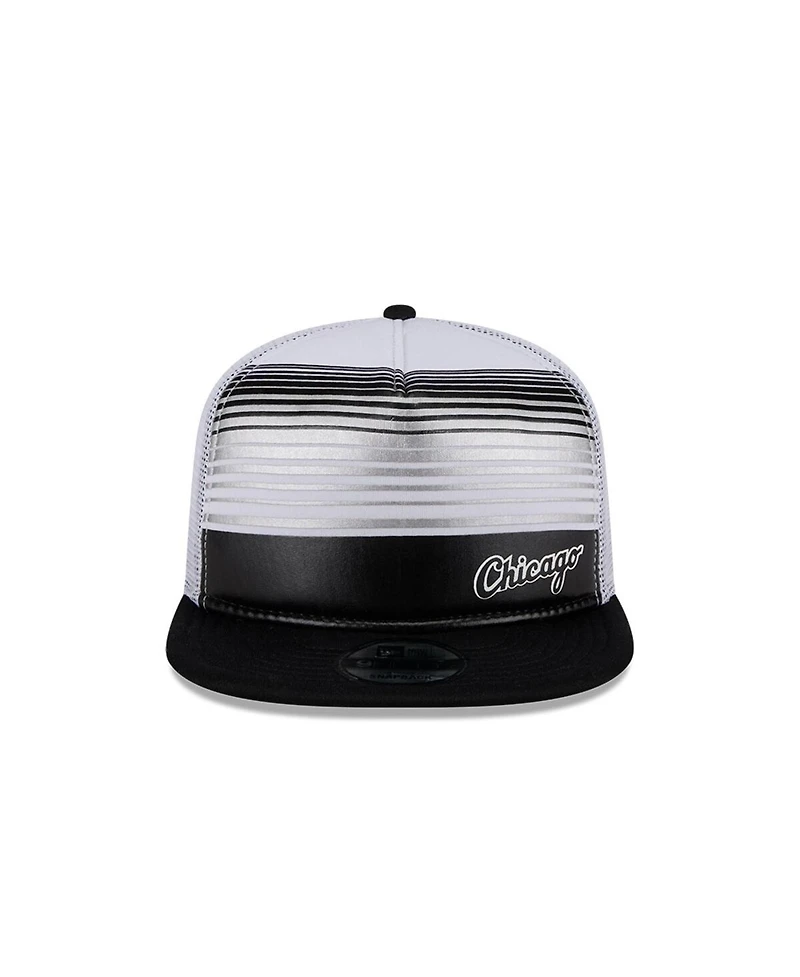 New Era Men's Black Chicago White Sox Team Horizon 9FIFTY A-Frame Trucker Snapback Hat