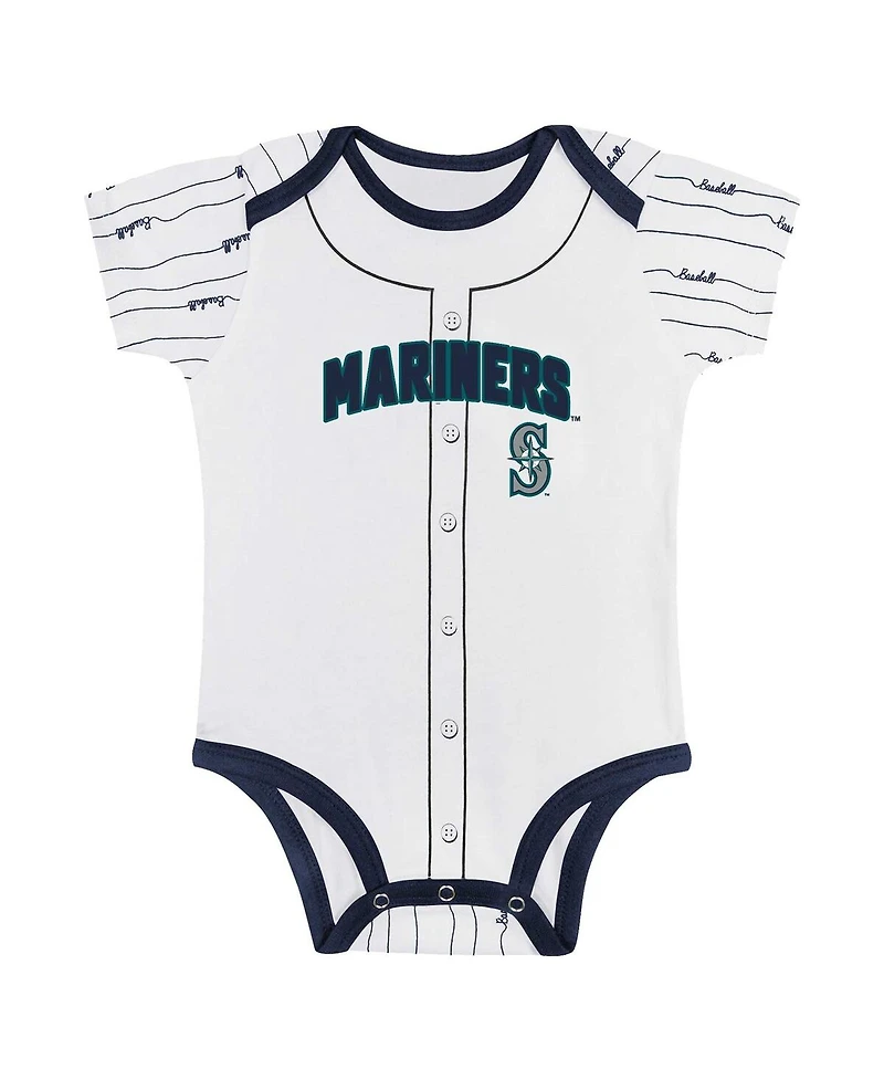 Outerstuff Newborn Infant Gray/White Seattle Mariners Play Ball Bodysuit Set 2-Pack