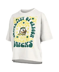 Pressbox Women's White Oregon Ducks Harmony Oversized T-Shirt