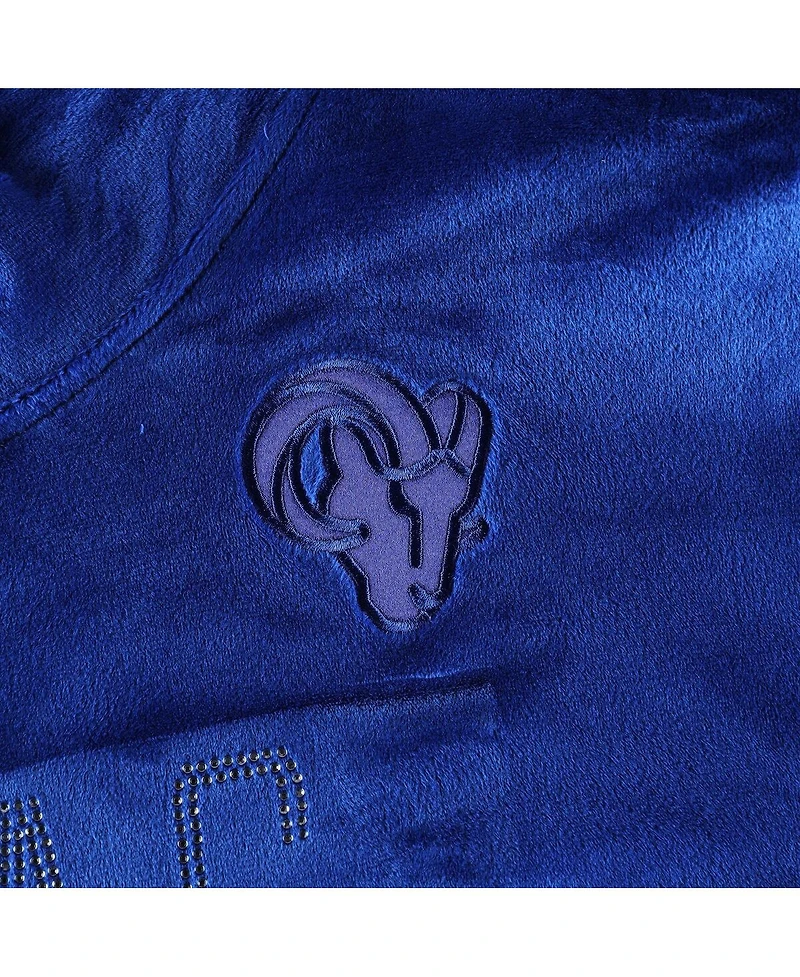 Dkny Women's Royal Los Angeles Rams Deliliah Rhinestone Funnel Neck Pullover Sweatshirt