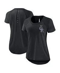 Nike Women's Heather Black Colorado Rockies Summer Breeze Raglan Fashion T-Shirt