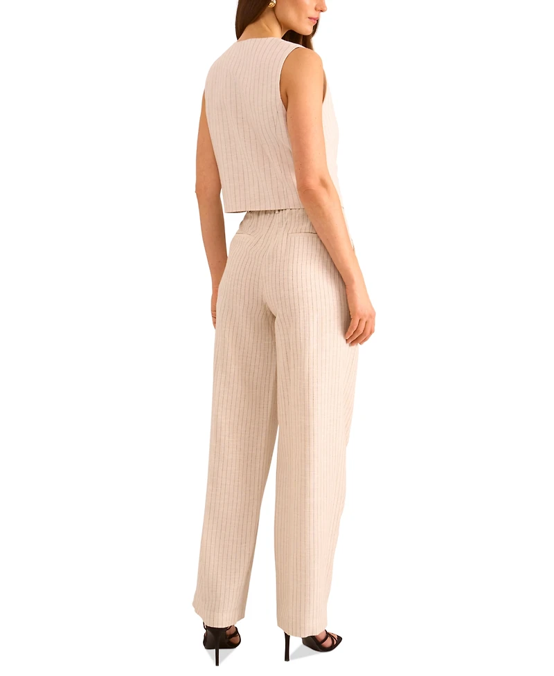 Vince Camuto Women's High-Rise Pinstriped Wide-Leg Pants