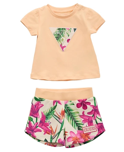 Guess Baby Girls 2-Piece T-Shirt and Printed Shorts Set