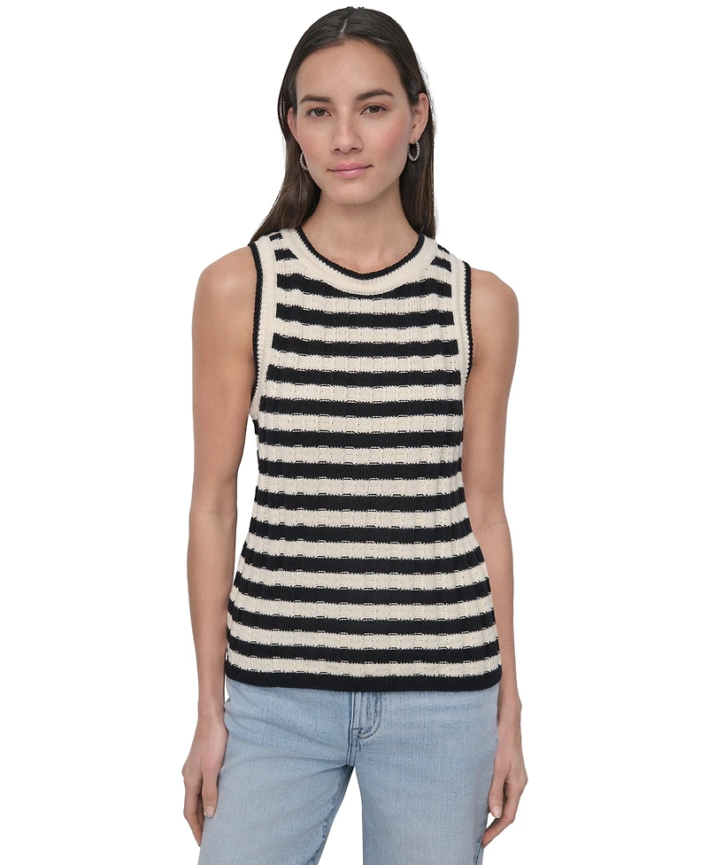 Dkny Jeans Petite Cotton Ribbed Sweater Tank Top
