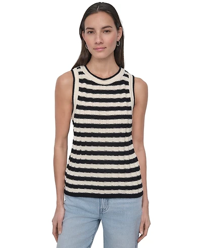 Dkny Jeans Petite Cotton Ribbed Sweater Tank Top