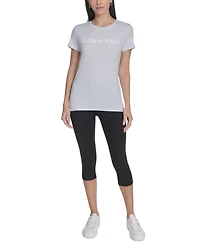 Calvin Klein Performance Women's Flocked-Logo Crewneck T-Shirt