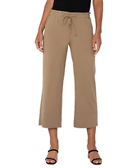 Liverpool Los Angeles Petite Cropped Pull-On Wide-Leg Pants