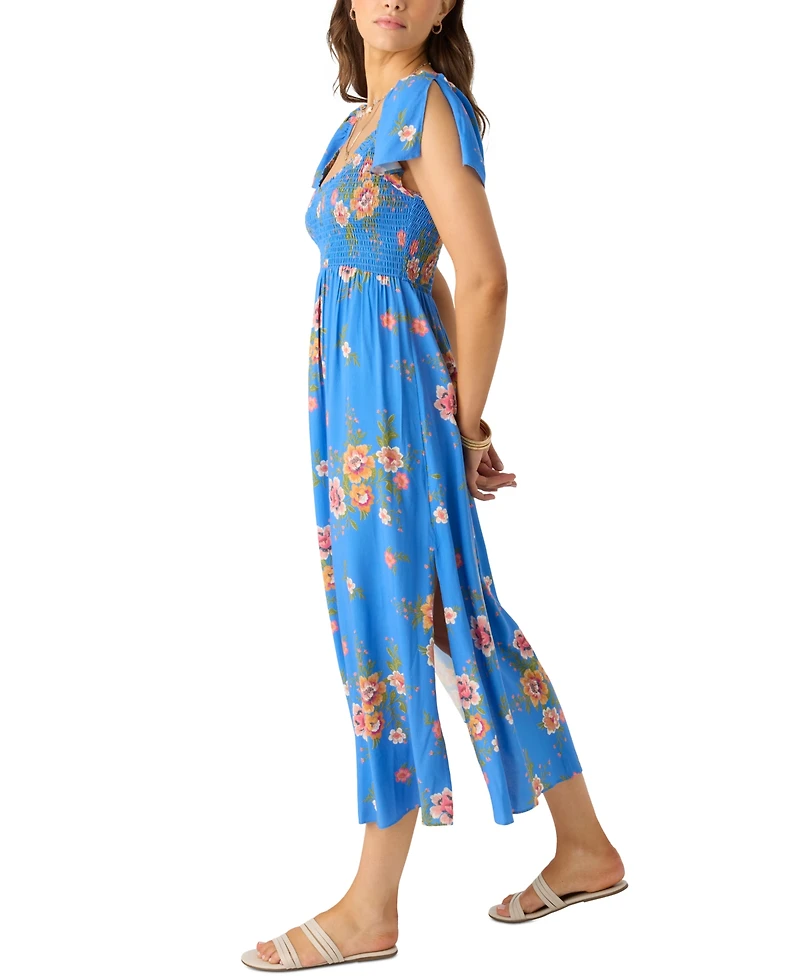 O'Neill Juniors' Larissa Printed Smocked Midi Dress