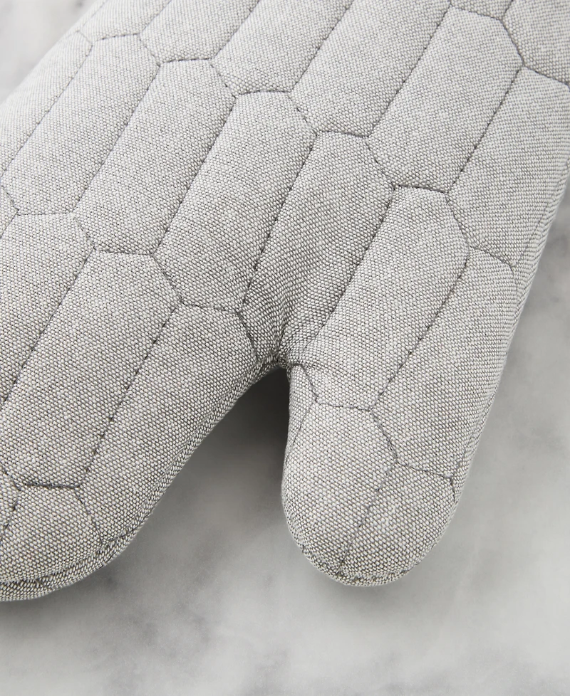 Martha Stewart Honeycomb Quilted Chambray Oven Mitt Set, 7" x 13"