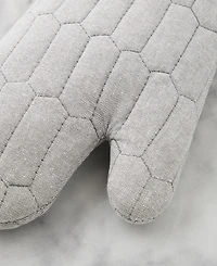 Martha Stewart Honeycomb Quilted Chambray Oven Mitt Set, 7" x 13"