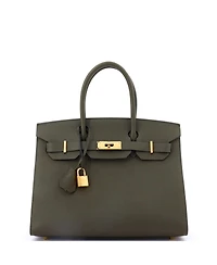 Pre-Owned Hermes Birkin 30 Handbag Green Epsom with Gold Hardware