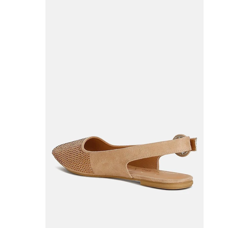jarisa rhinestones embellished slingback mules