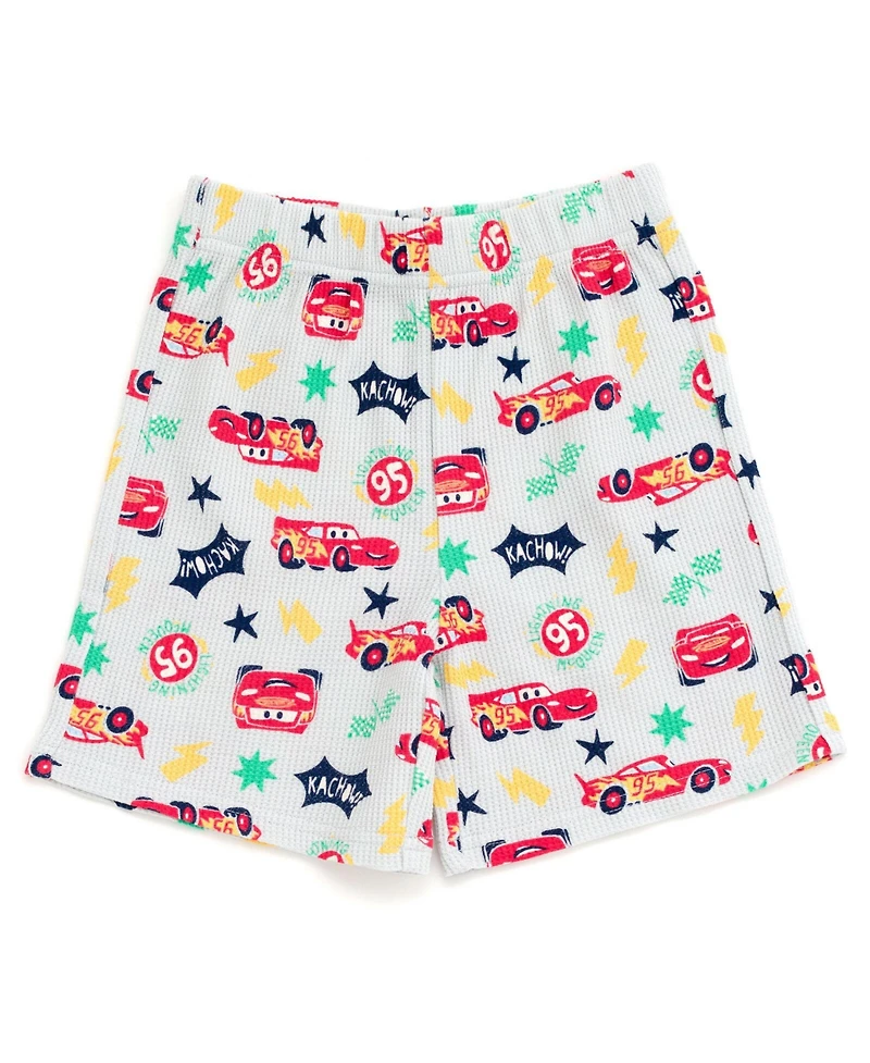 Cars Baby Boys Disney Mickey Mouse Waffle knit T-Shirt Shorts Outfit Set