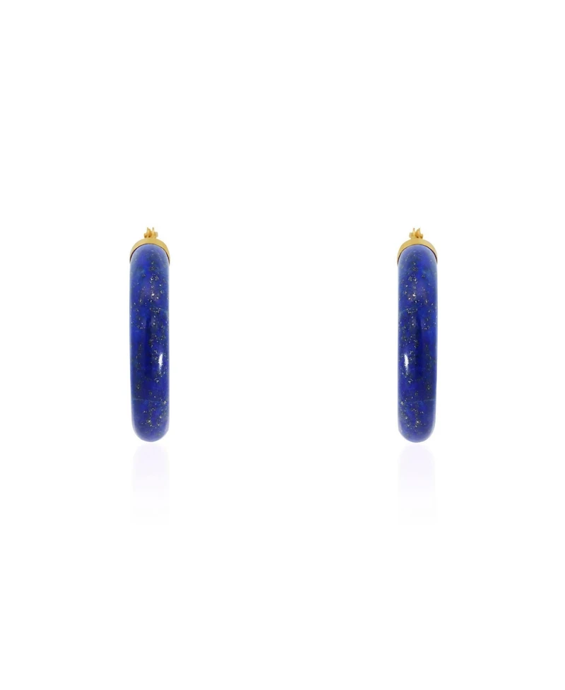 The Lovery Lapis Hoop Earrings 25 millimeters