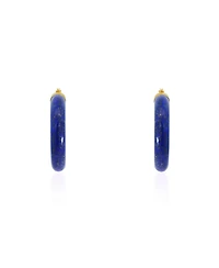 The Lovery Lapis Hoop Earrings 25 millimeters