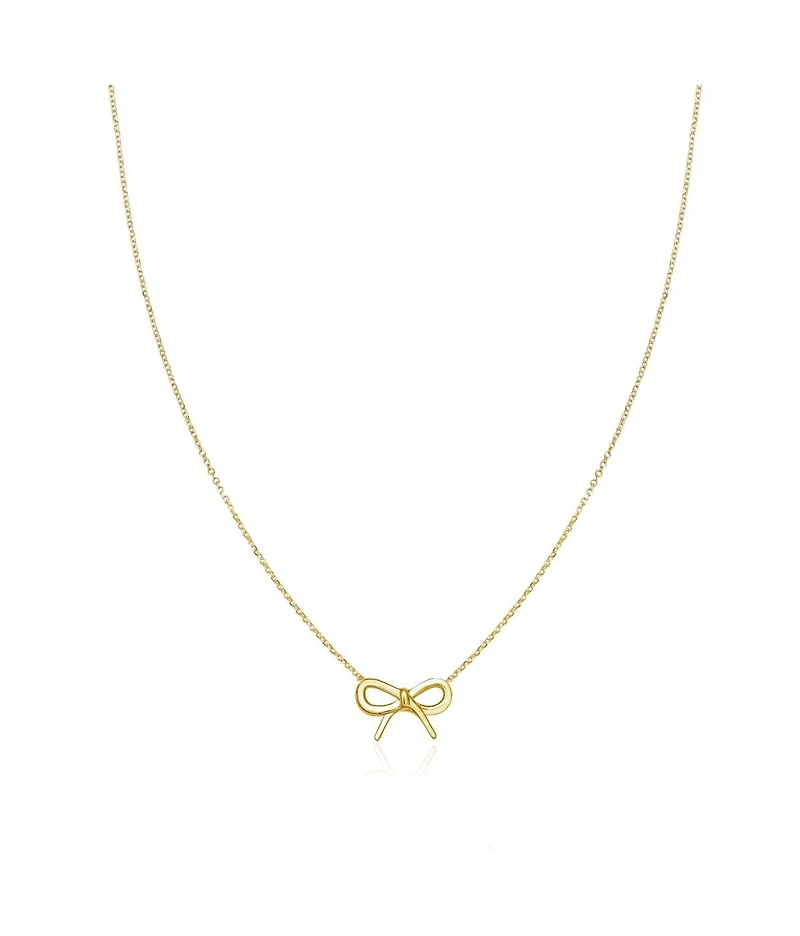 The Lovery Gold Bow Necklace 14K Gold 18 inches