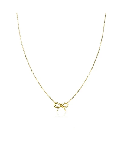 The Lovery Gold Bow Necklace 14K Gold 18 inches