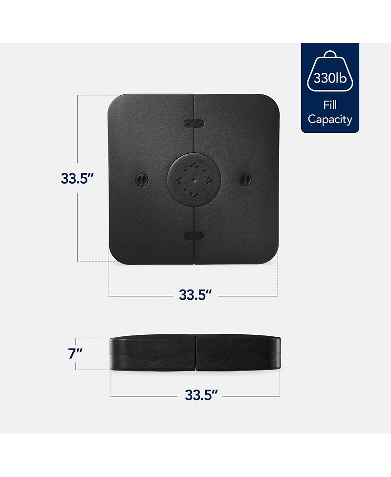 Best Choice Products 330lb Capacity Fillable Heavy-Duty Outdoor Cantilever Umbrella Base w/ Easy-Fill Spouts