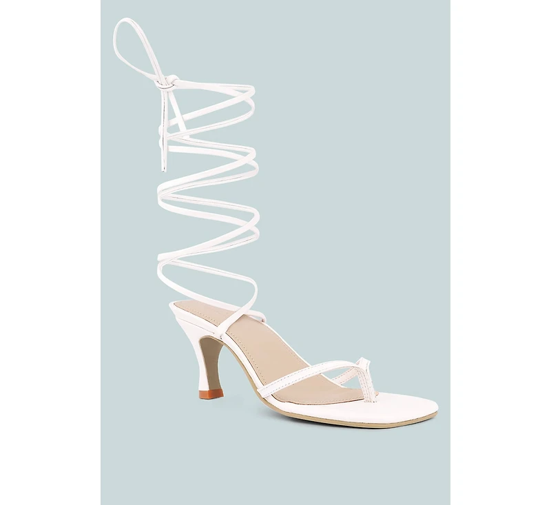 Dorita Womens Kitten Heel Lace Up Sandal