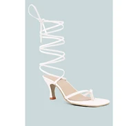 Dorita Womens Kitten Heel Lace Up Sandal