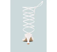 Dorita Womens Kitten Heel Lace Up Sandal