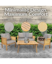 Sanibel 4-Piece Patio Conversation Set - Gray