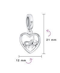 Bling Jewelry I Love You Heart Elephant Charm Bead Sterling Silver European Bracelet