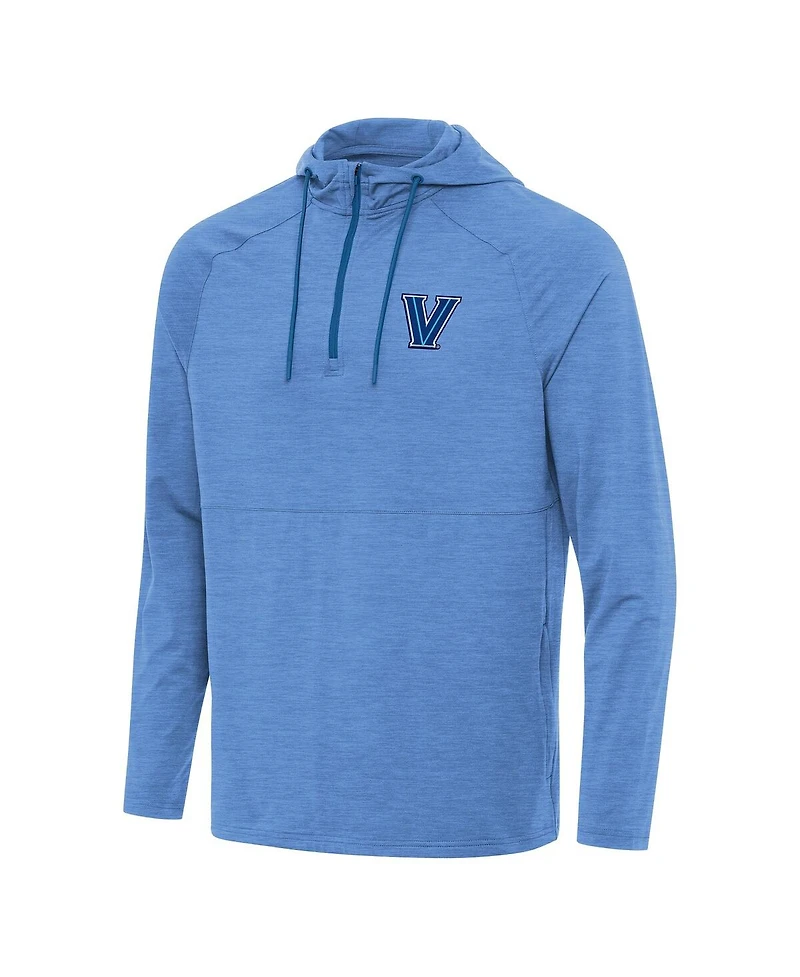Antigua Men's Heather Powder Blue Villanova Wildcats Spikes Quarter-Zip Hoodie