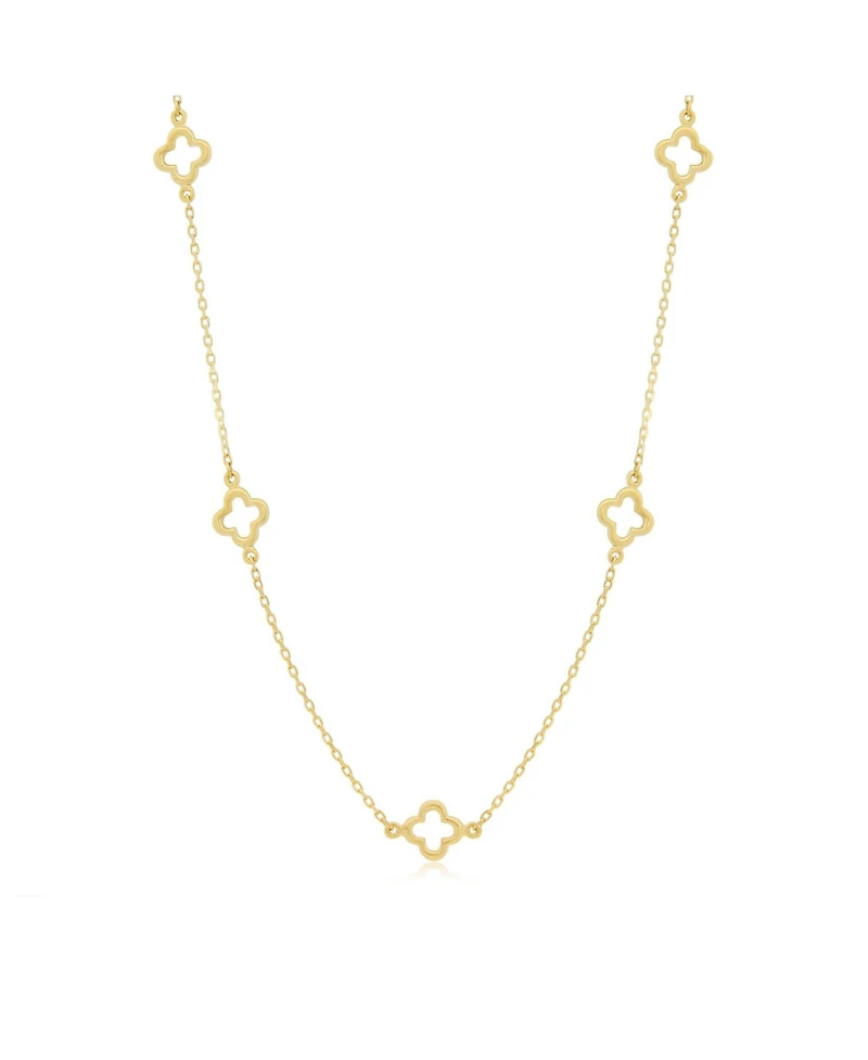 The Lovery Mini Gold Open Clover Necklace 14K Gold