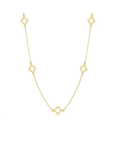 The Lovery Mini Gold Open Clover Necklace 14K Gold