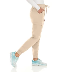 Medichic Women's Seven Pocket Cargo Scrub Pants Joggers with 4-Way Stretch