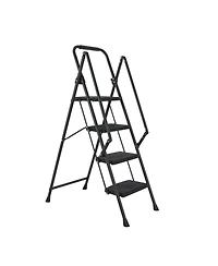 4-Step Steel Folding Step Stool Ladder with Wide Anti Slip Pedal and Safety Handle