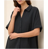 Pact Women's Organic Cotton Coastal Double Gauze Oversized Shirt