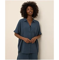 Pact Women's Organic Cotton Coastal Double Gauze Oversized Shirt