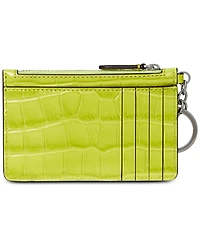 Lauren Ralph Lauren Croc-Embossed Leather Zip Card Case