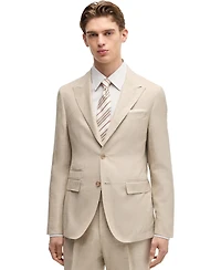 Boss by Hugo Men's Linen-Blend Slim-Fit Checked Suit