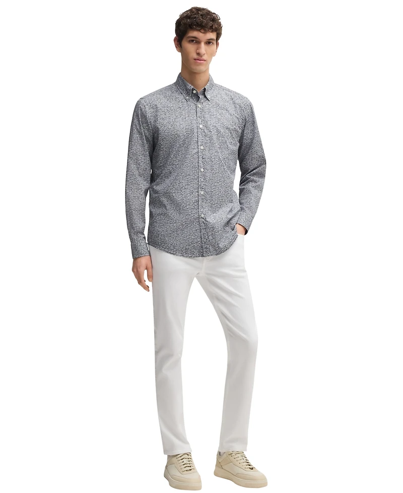 Boss by Hugo Boss Men's Printed Cotton Poplin Regular-Fit Shirt