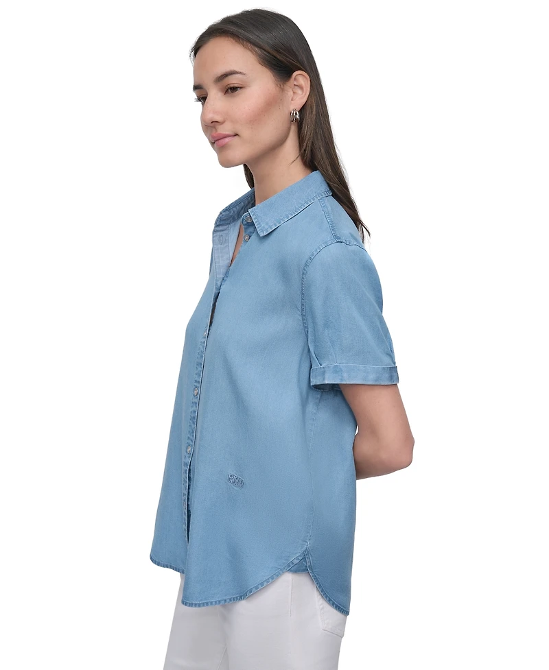 Dkny Jeans Women's Rolled-Sleeve Button-Up Shirt - FJZ