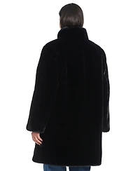 Jones New York Plus Stand-Collar Faux-Fur Coat