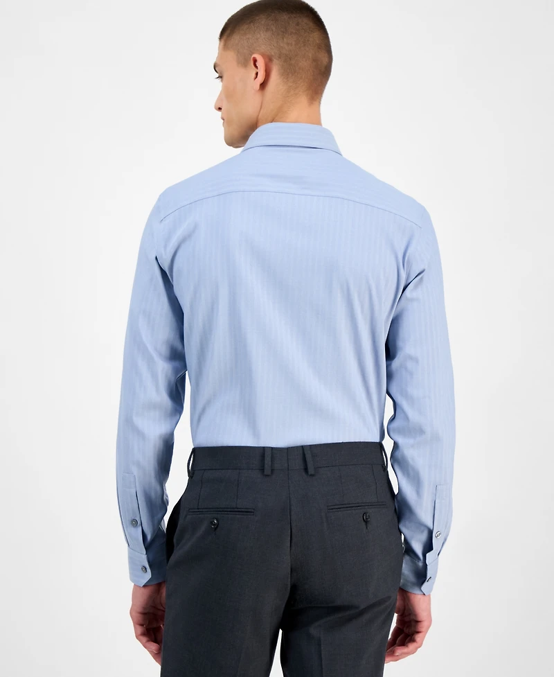 Alfani Men's Slim-Fit Herringbone Dress Shirt, Exclusively at Macy's
