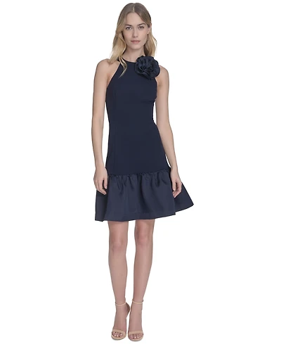 Eliza J Women's Taffeta Rosette Halter Dress