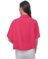 Dkny Jeans Women's Oversized Cropped Shirt