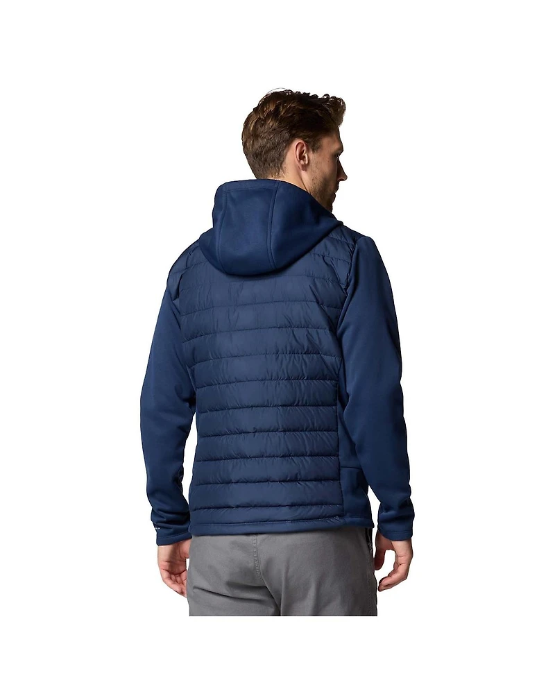 Columbia Men's Navy West Virginia Mountaineers Out-Shield Hybrid Full-Zip Hoodie Jacket