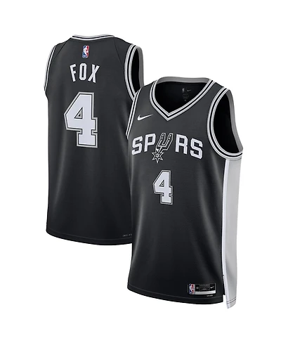 Nike Men's and Women's De'Aaron Fox Black San Antonio Spurs Swingman Player Jersey - Icon Edition