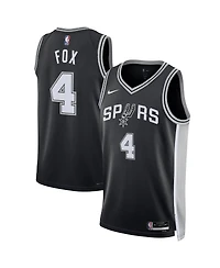 Nike Men's and Women's De'Aaron Fox Black San Antonio Spurs Swingman Player Jersey - Icon Edition