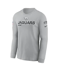 Nike Men's Gray Jacksonville Jaguars 2024 Salute to Service Long Sleeve T-Shirt