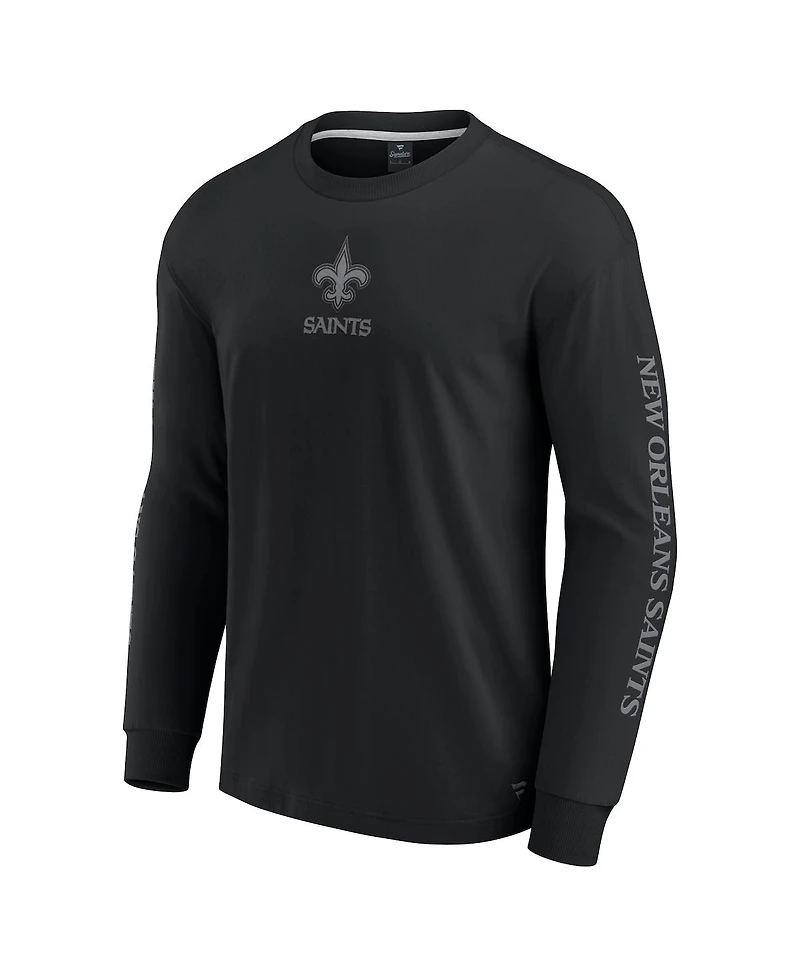 Fanatics Men's Black New Orleans Saints Elements Strive Long Sleeve T-Shirt