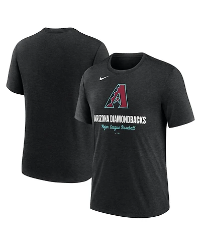 Nike Men's Heather Black Arizona Diamondbacks Logo Tri-Blend T-Shirt