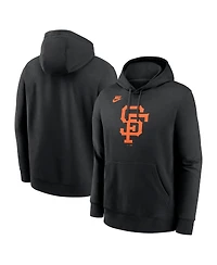 Nike Men's Black San Francisco Giants Cooperstown Collection Logo Club Pullover Hoodie